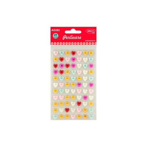 Picture of DACO ADHESIVE HEART PEARLS 1X1CM - 77 PIECES